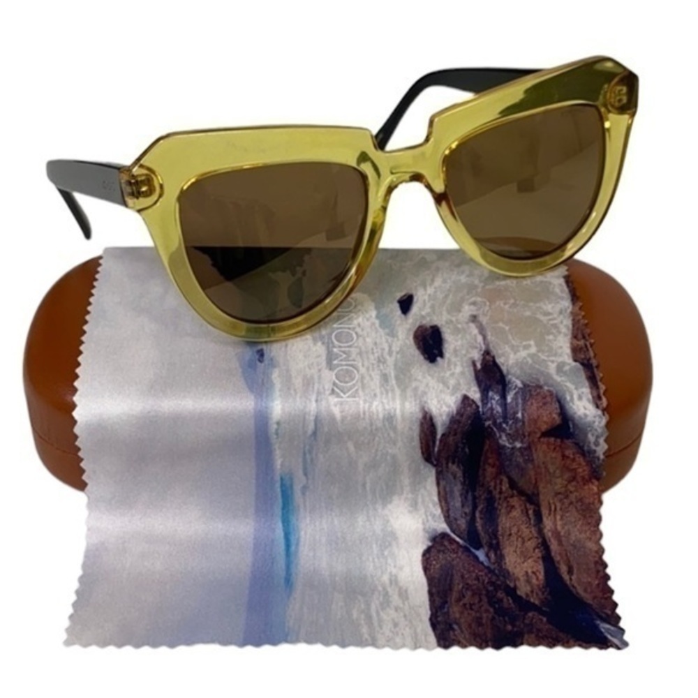 KOMONO Cateye Sunglasses Stella Cider Black Yellow NEW cat eye - Picture 5 of 14